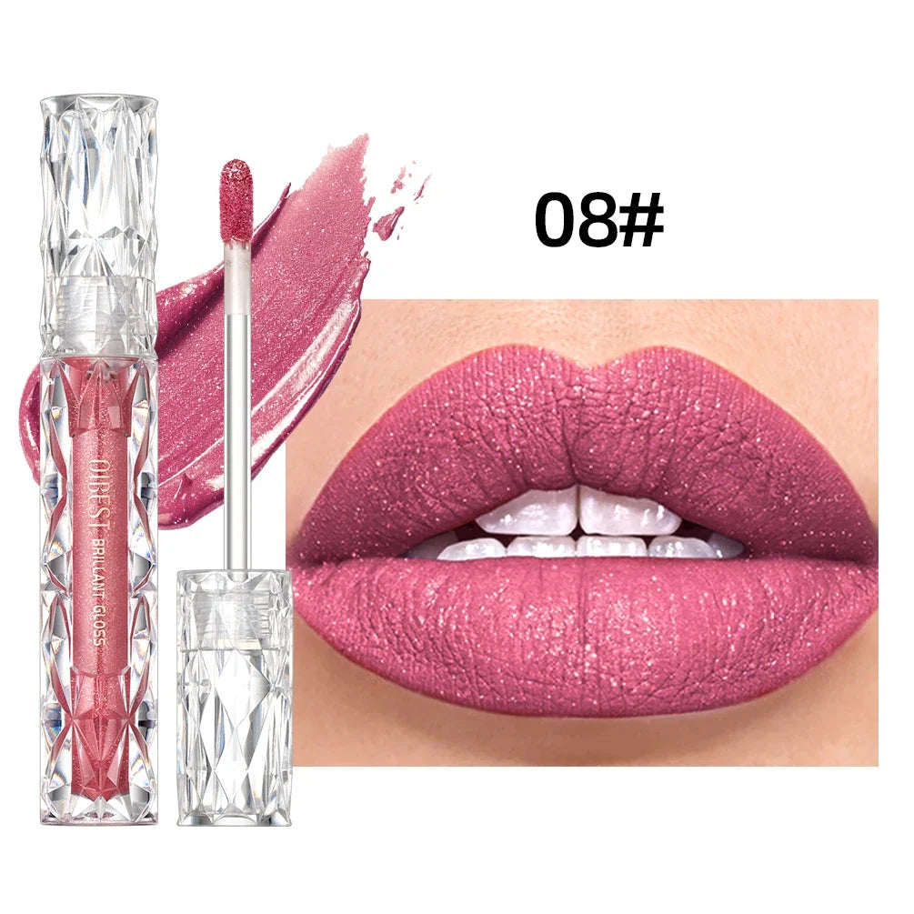 Qibest Diamond Shimmer Lip Gloss – Waterproof, Long-Lasting
