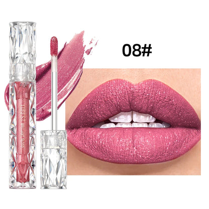 Qibest Diamond Shimmer Lip Gloss – Waterproof, Long-Lasting