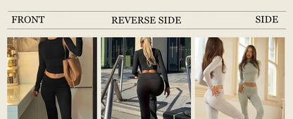 Women's Long-Sleeve Top & Wide-Leg Pants Yoga Set