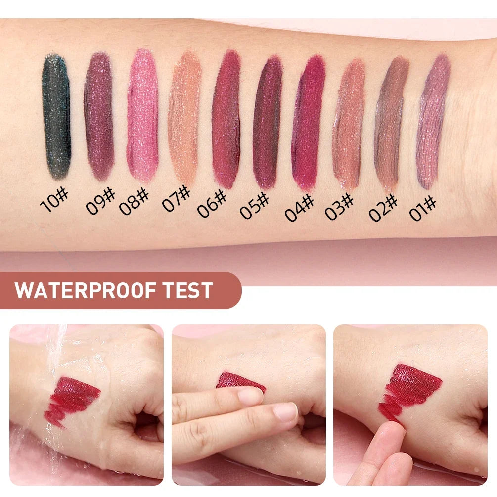 Qibest Diamond Shimmer Lip Gloss – Waterproof, Long-Lasting