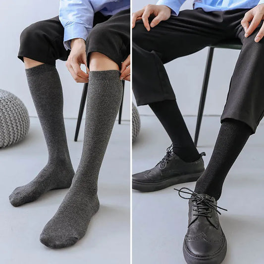 Men's Cotton Knee-High Dress Socks