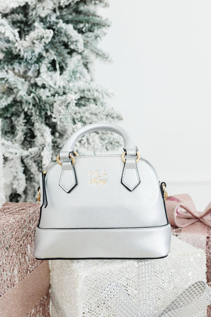 Girls' Crossbody Purse, Silver Metallic