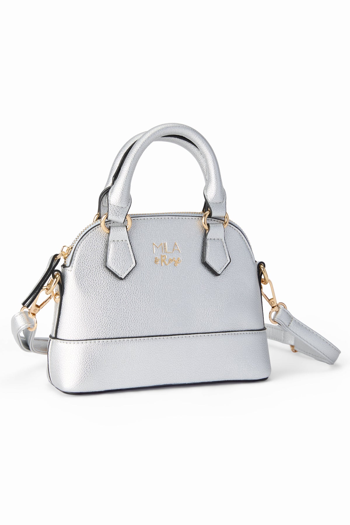Girls' Crossbody Purse, Silver Metallic