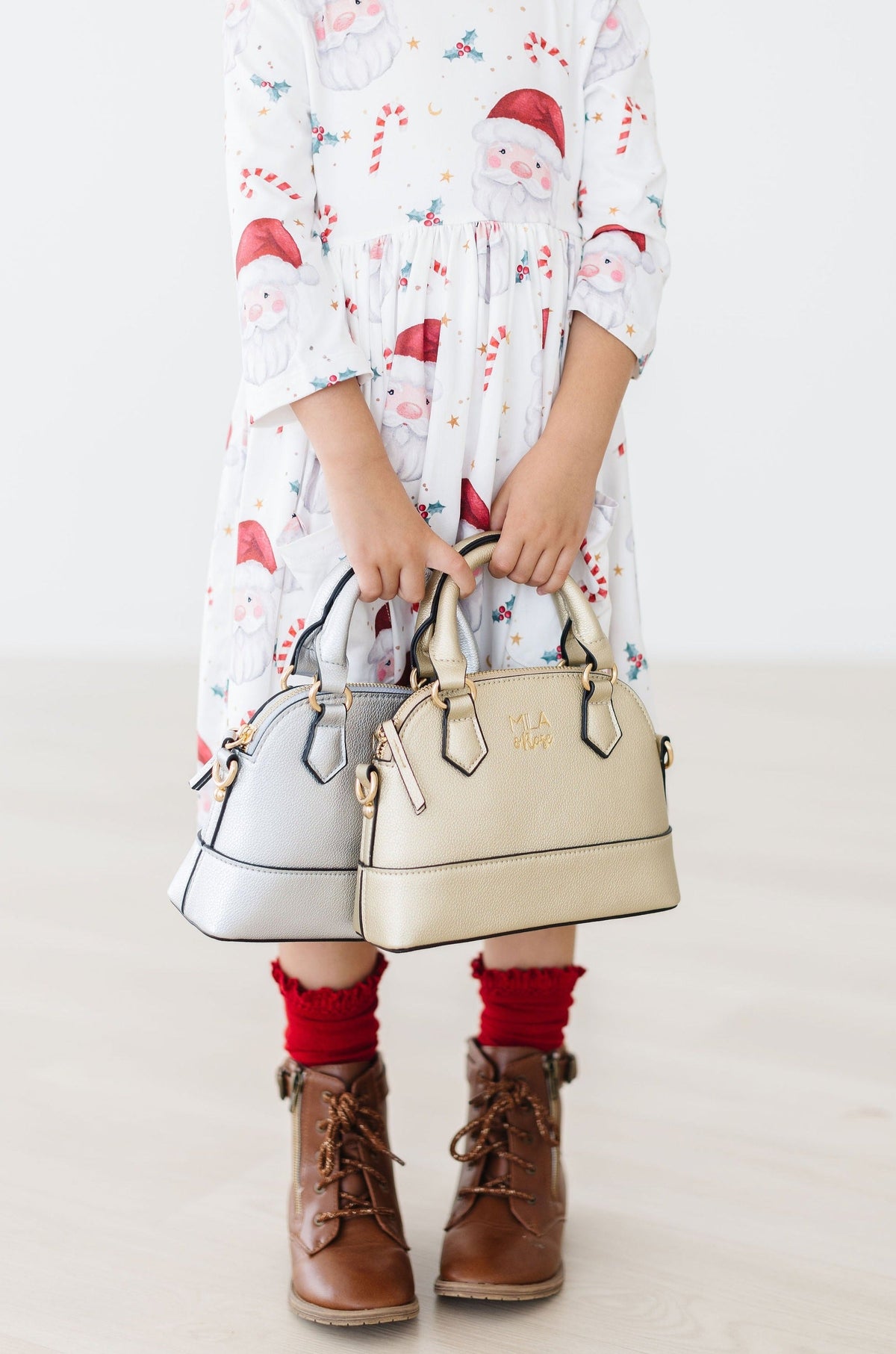 Girls' Crossbody Purse, Silver Metallic