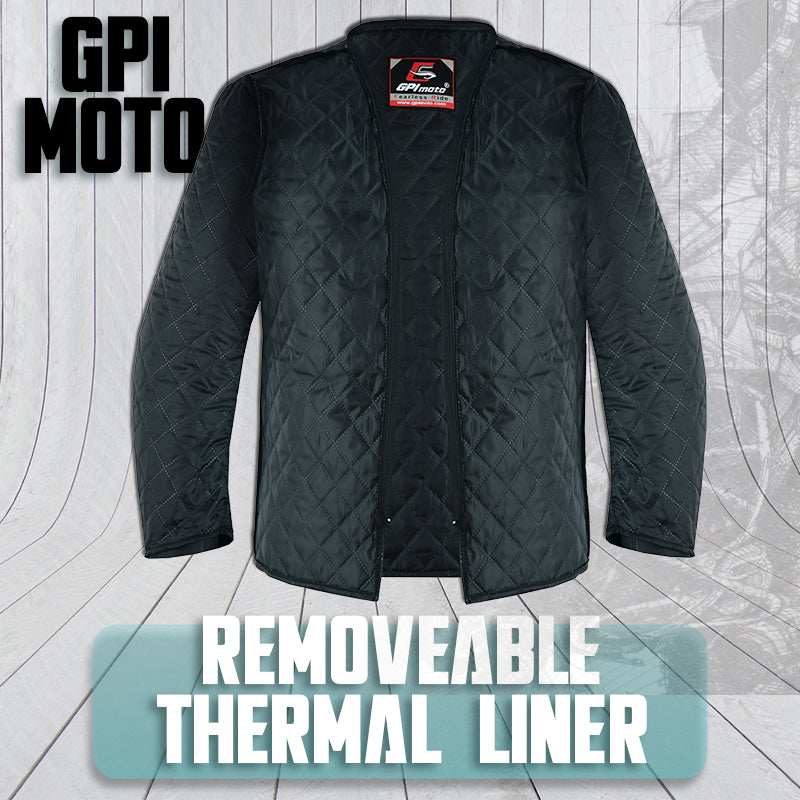 Men's All-Season Waterproof Motorcycle Jacket – Black/White, 4 Pockets