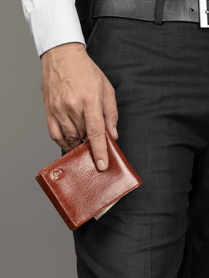 Classic Men's Leather Wallet, Tan