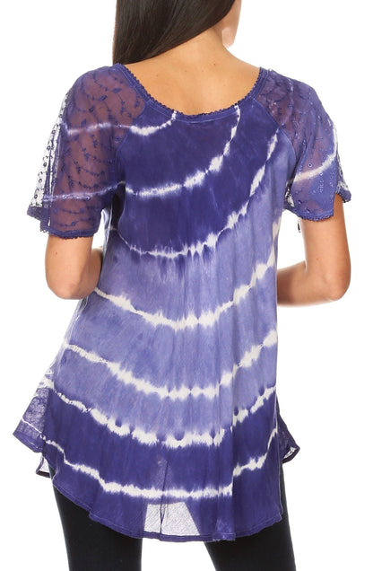 Women's Loose Scoop-Neck Short Sleeve Blouse