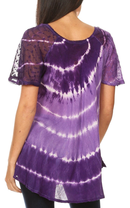 Women's Loose Scoop-Neck Short Sleeve Blouse