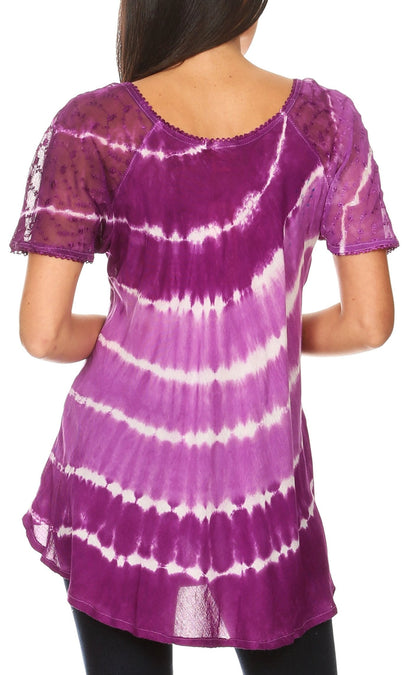 Women's Loose Scoop-Neck Short Sleeve Blouse