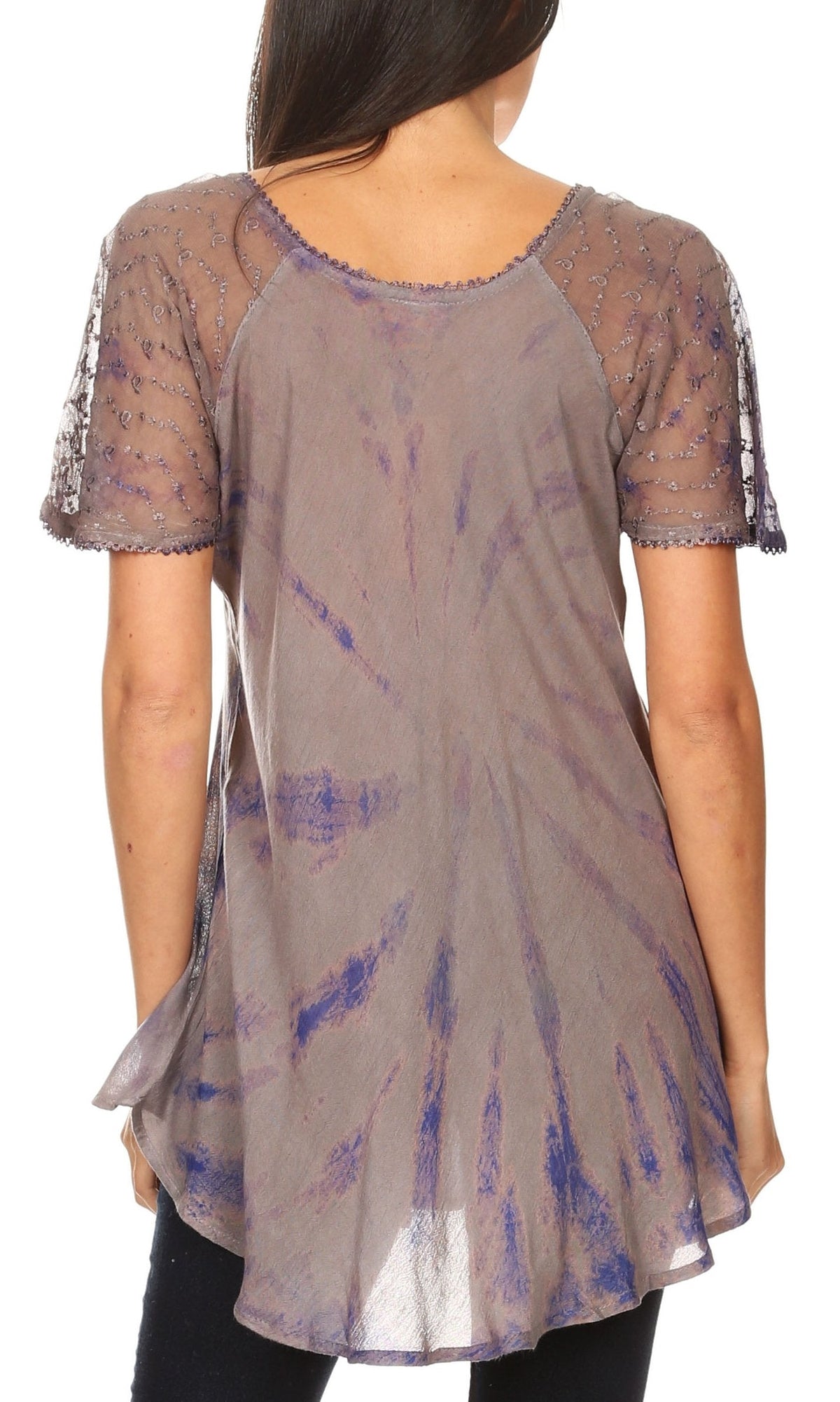 Women's Loose Scoop-Neck Short Sleeve Blouse