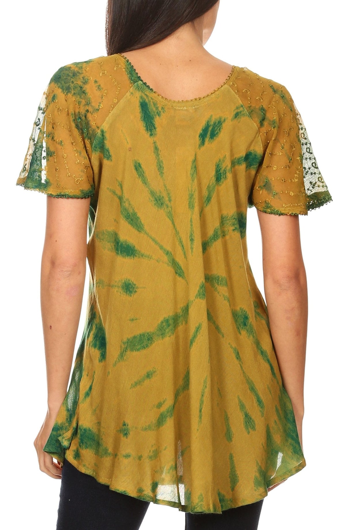 Women's Loose Scoop-Neck Short Sleeve Blouse