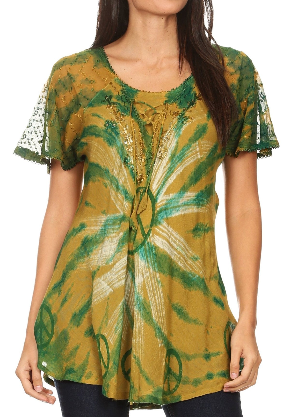 Women's Loose Scoop-Neck Short Sleeve Blouse