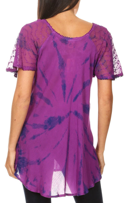 Women's Loose Scoop-Neck Short Sleeve Blouse