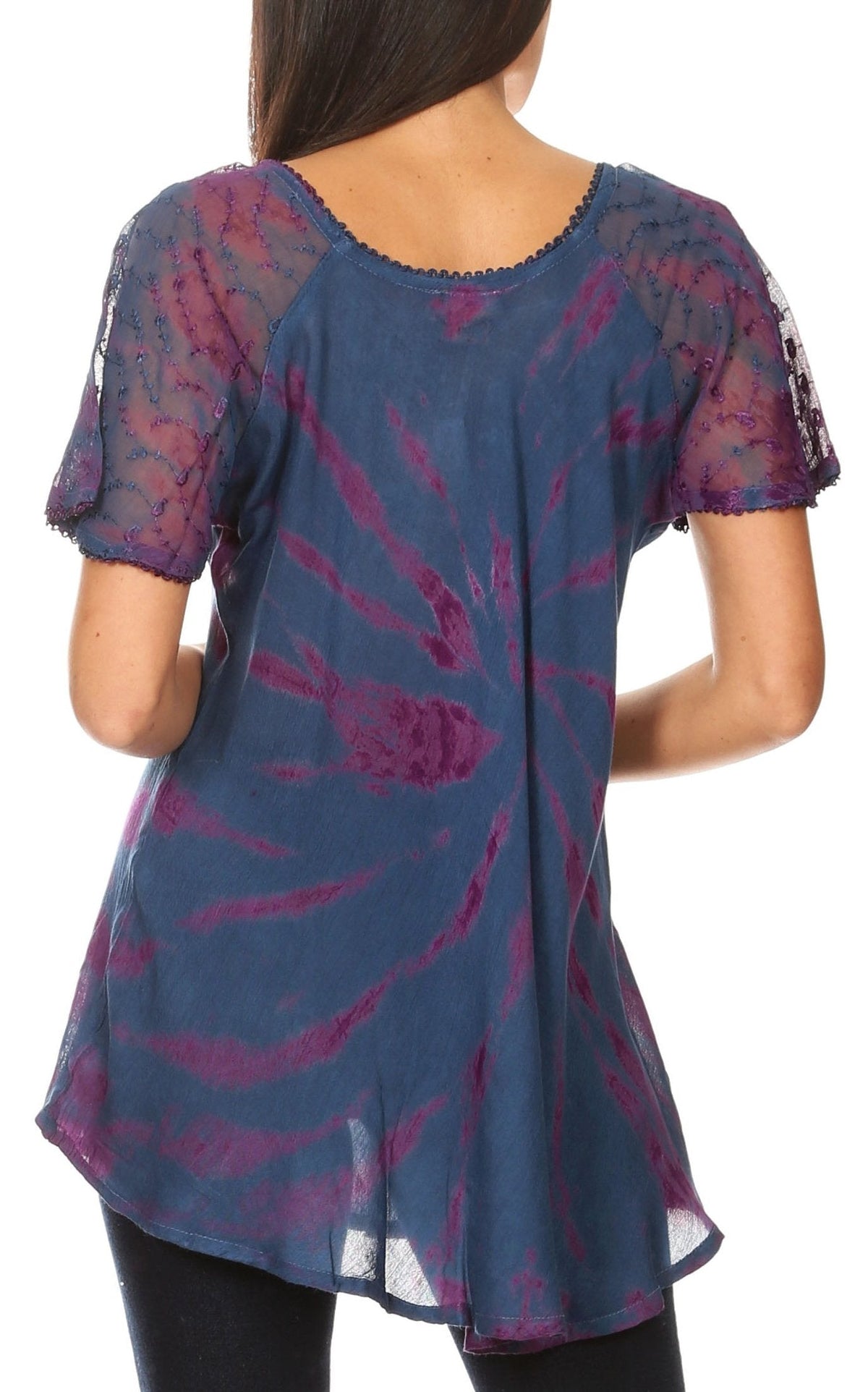 Women's Loose Scoop-Neck Short Sleeve Blouse