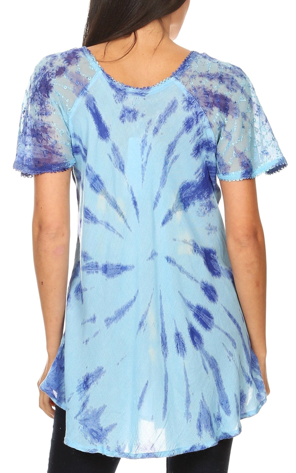 Women's Loose Scoop-Neck Short Sleeve Blouse
