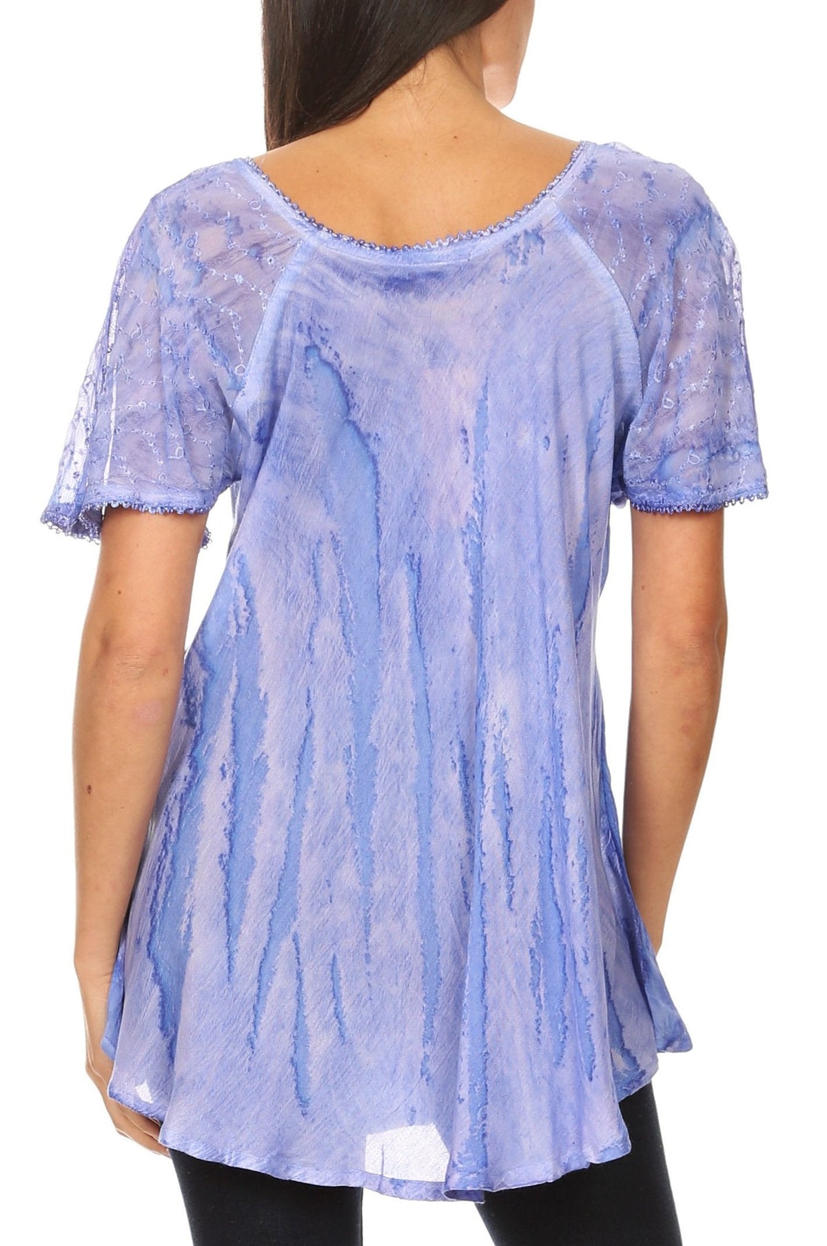 Women's Loose Scoop-Neck Short Sleeve Blouse