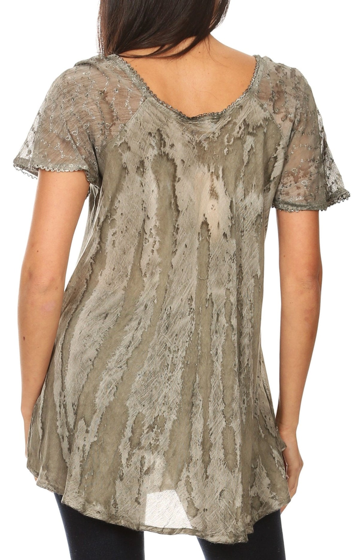 Women's Loose Scoop-Neck Short Sleeve Blouse