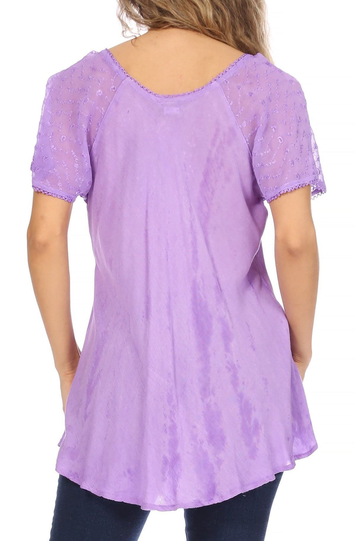 Women's Loose Scoop-Neck Short Sleeve Blouse