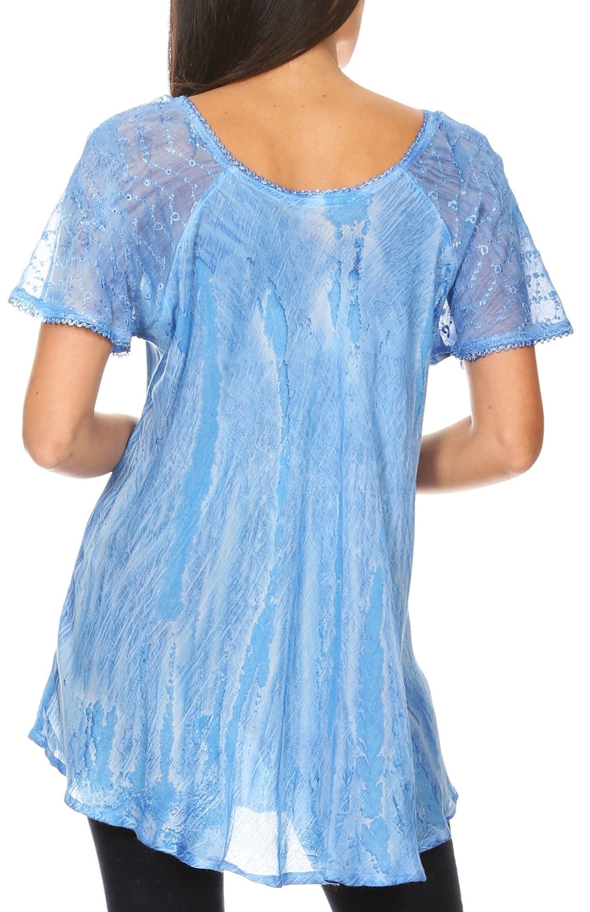 Women's Loose Scoop-Neck Short Sleeve Blouse