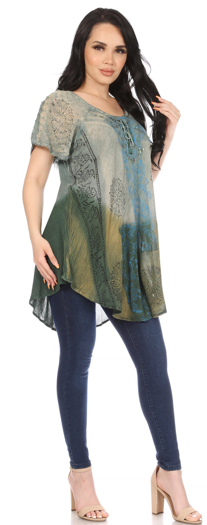 Tie-Dye Batik Tunic Top