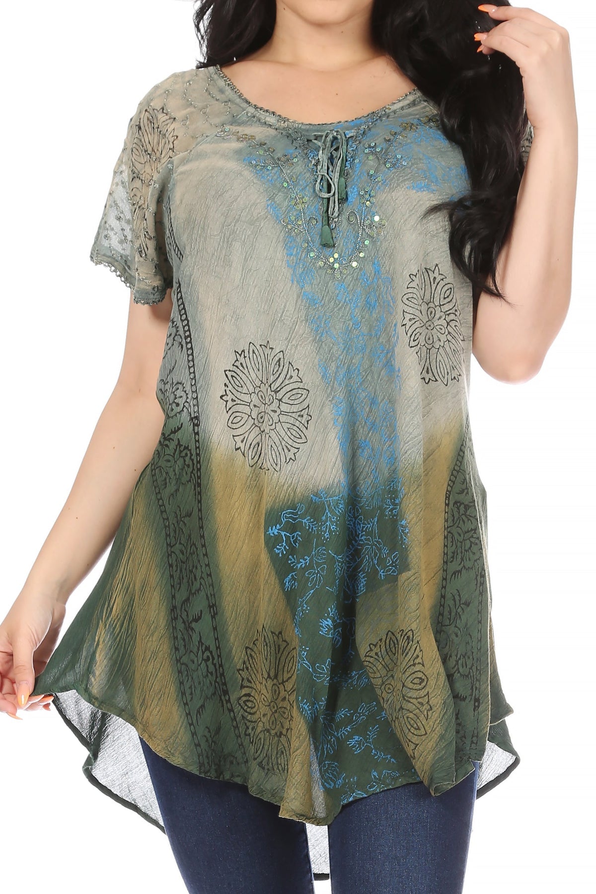 Tie-Dye Batik Tunic Top
