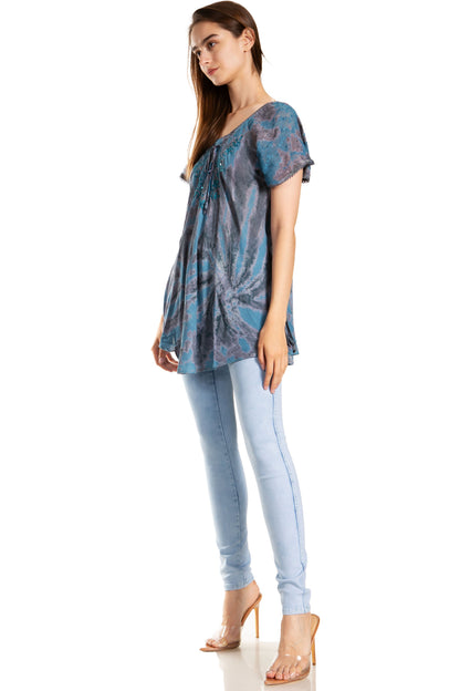 Tie-Dye Batik Tunic Top