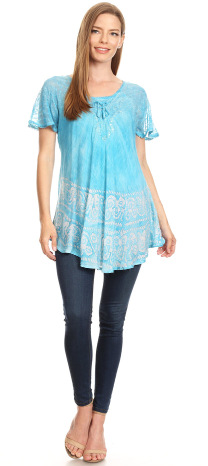 Tie-Dye Batik Tunic Top