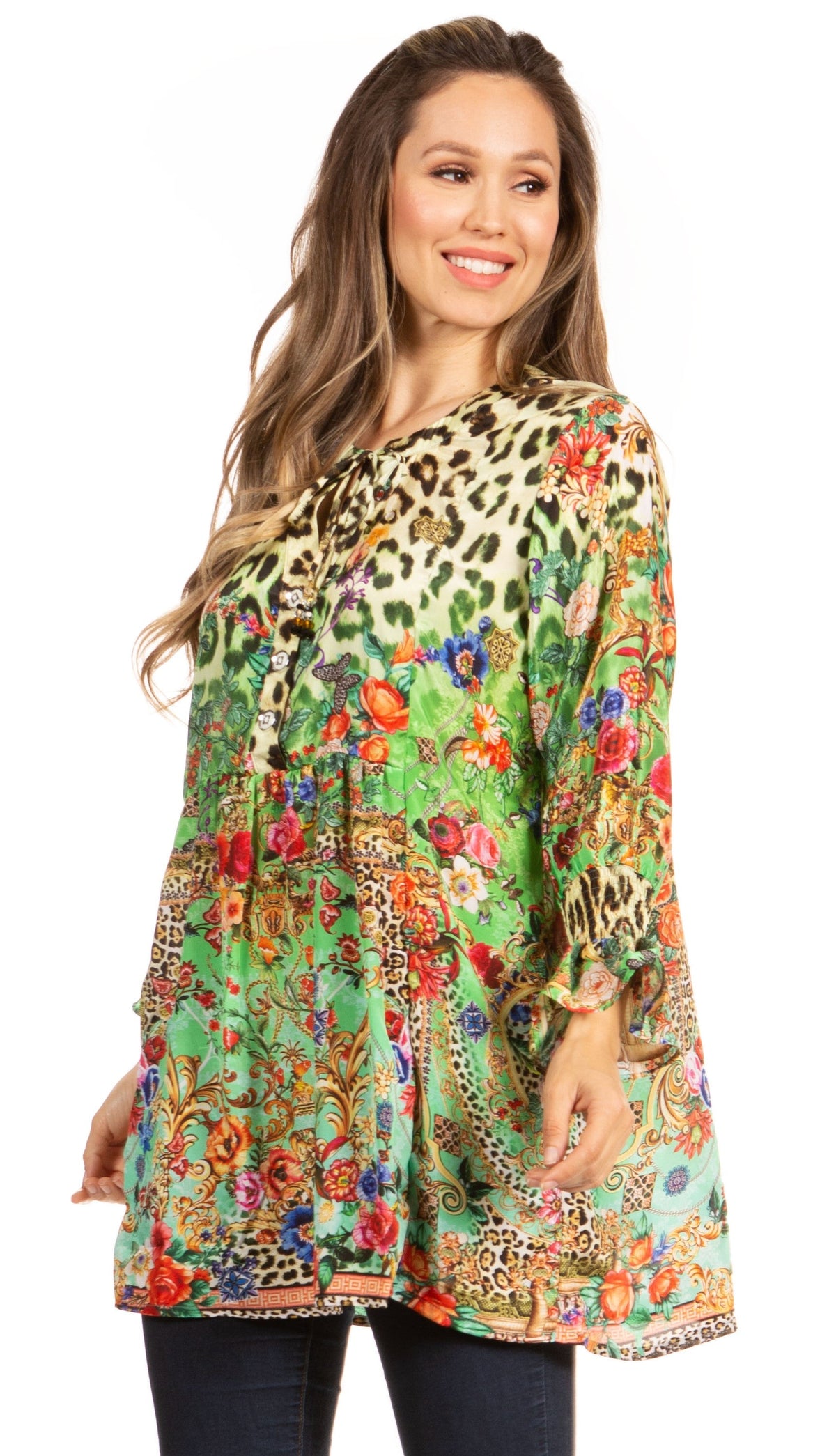 Floral Swing Tunic Blouse