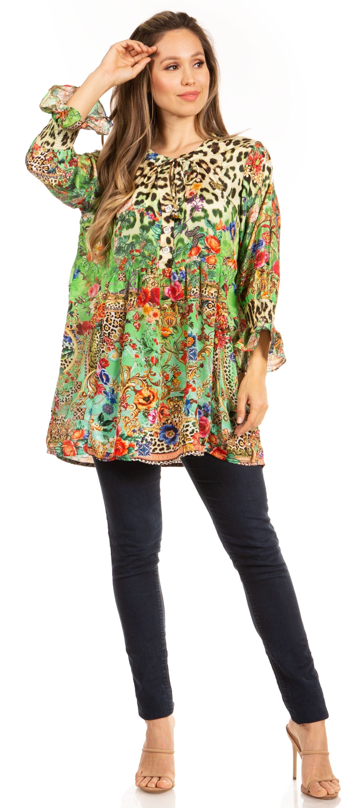 Floral Swing Tunic Blouse