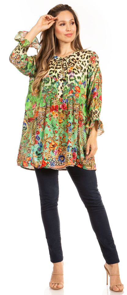 Floral Swing Tunic Blouse