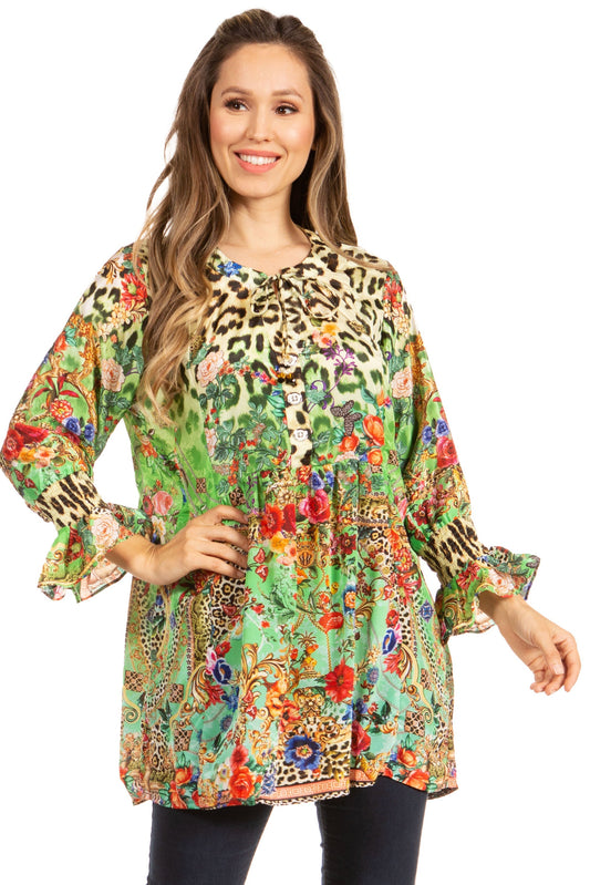 Floral Swing Tunic Blouse