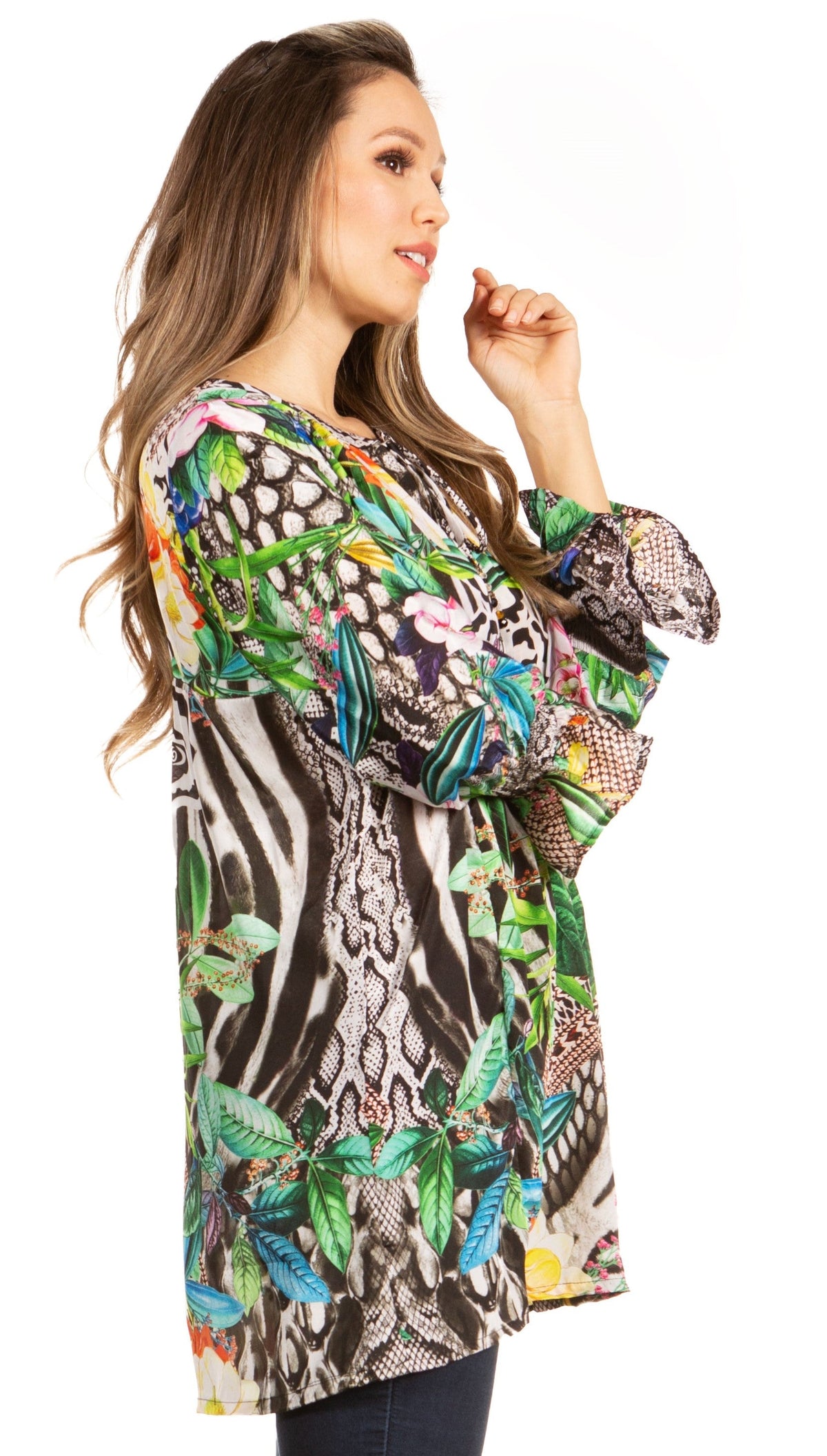 Floral Swing Tunic Blouse