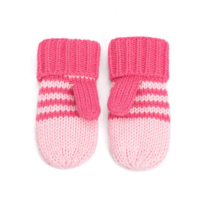 Kids' Kitty Cat Stripe Knit Mittens, Fleece Lined
