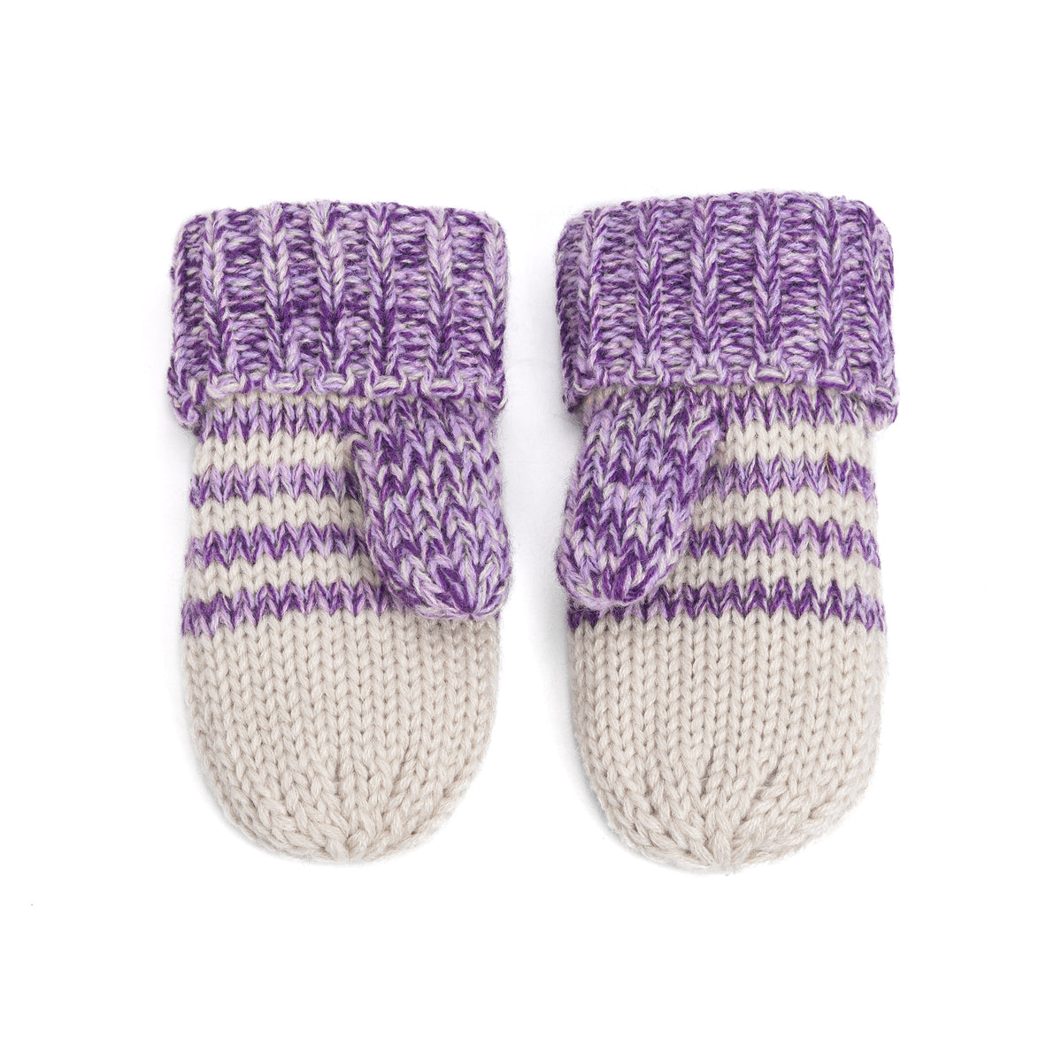 Kids' Kitty Cat Stripe Knit Mittens, Fleece Lined