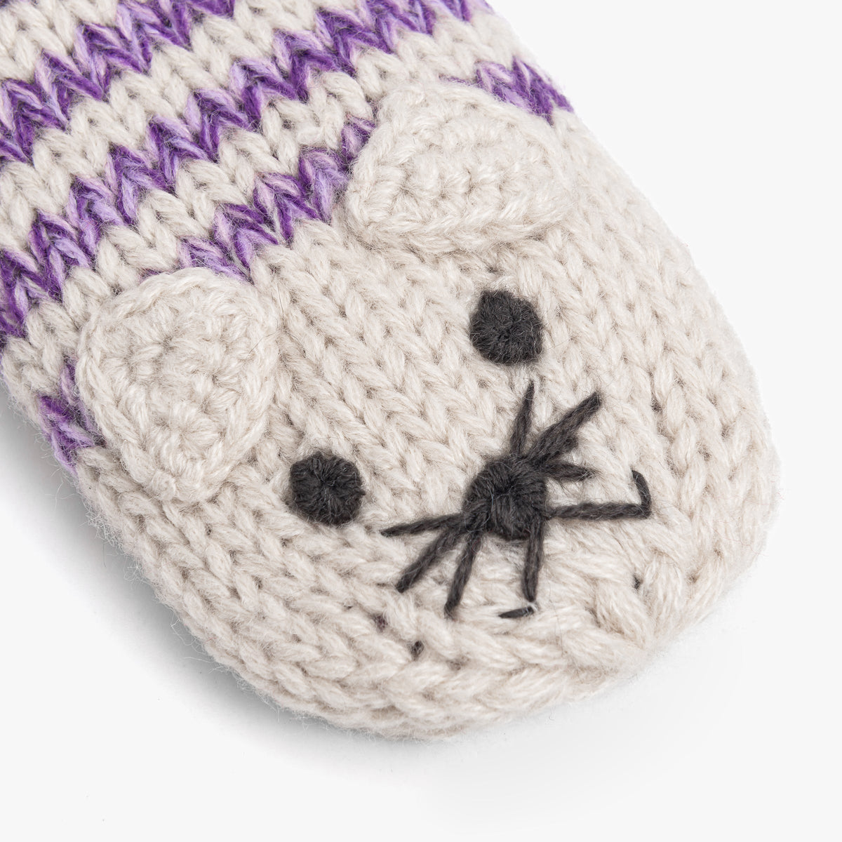 Kids' Kitty Cat Stripe Knit Mittens, Fleece Lined