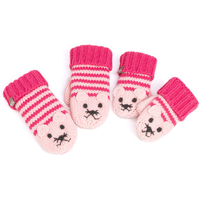 Kids' Kitty Cat Stripe Knit Mittens, Fleece Lined