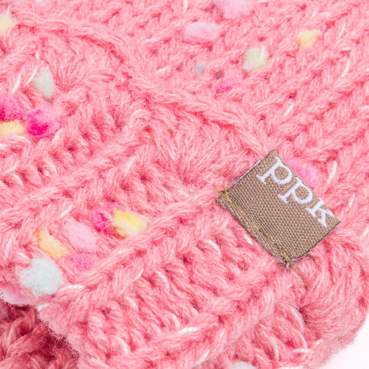 Girls' Speckled Knit Mittens with Scalloped Lace Cuff, Fleece Lined