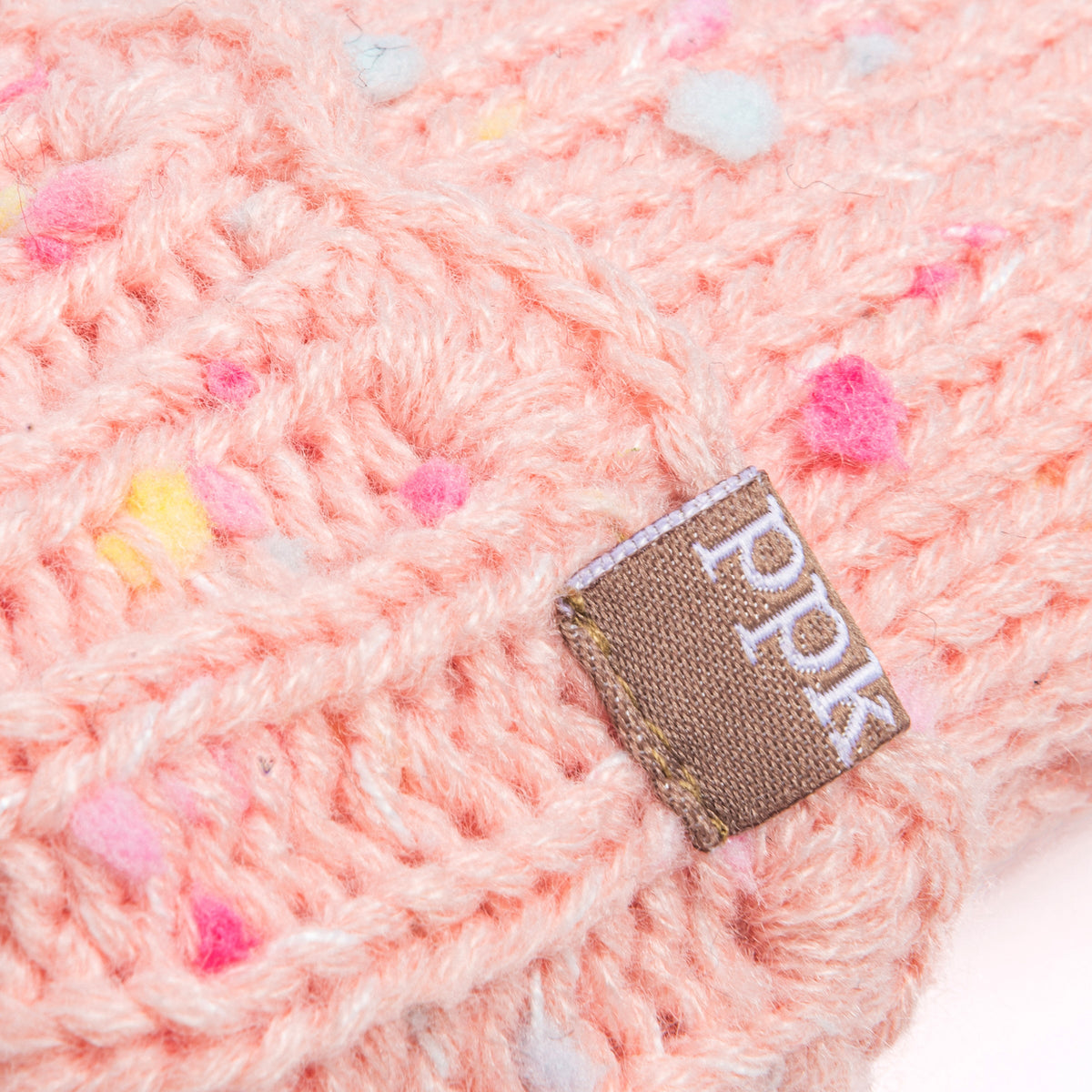 Girls' Speckled Knit Mittens with Scalloped Lace Cuff, Fleece Lined