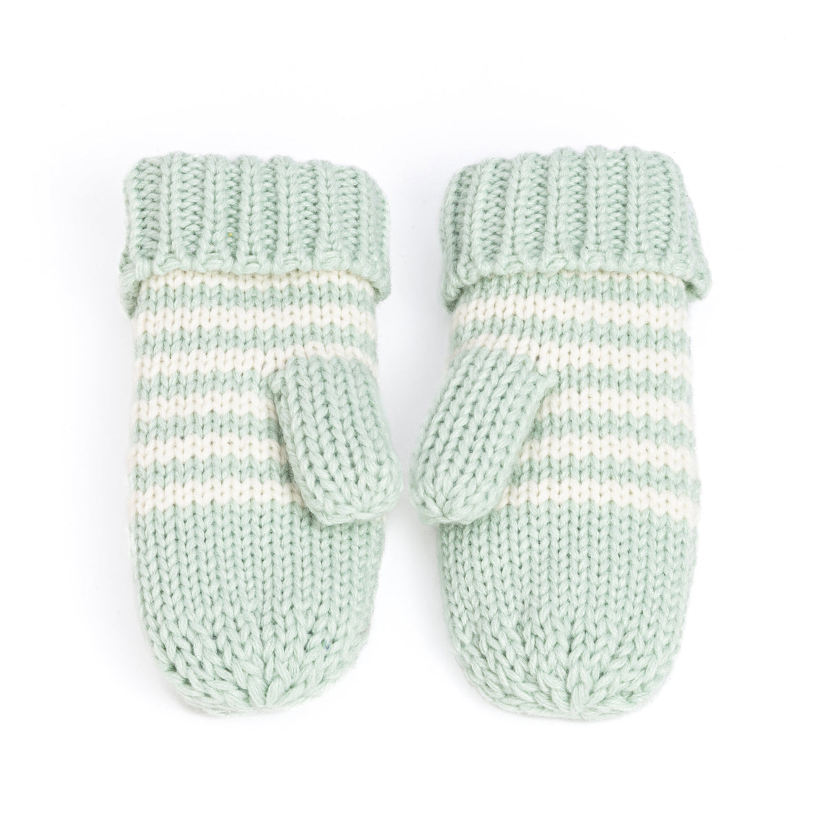 Kids' Kitty Cat Stripe Knit Mittens, Fleece Lined