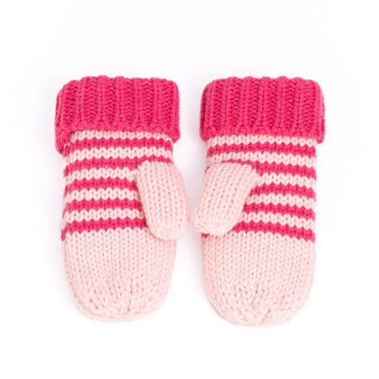 Kids' Kitty Cat Stripe Knit Mittens, Fleece Lined