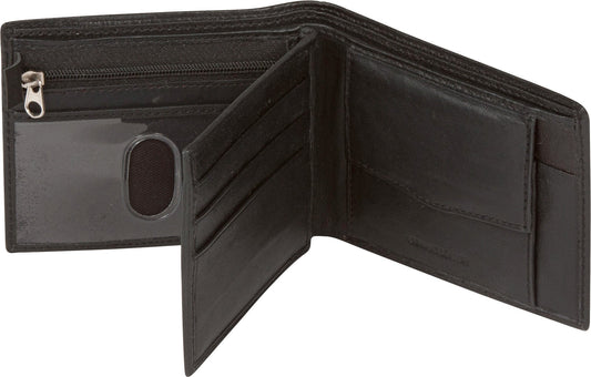 Men's Genuine Leather Bifold Wallet with Coin Pocket