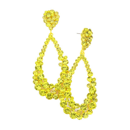 Women's Crystal Bubble Cluster Teardrop Earrings