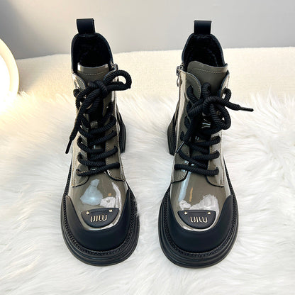 Women's Platform Fleece Biker Booties