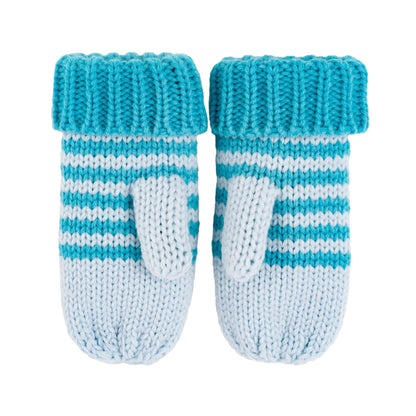 Kids' Kitty Cat Stripe Knit Mittens, Fleece Lined