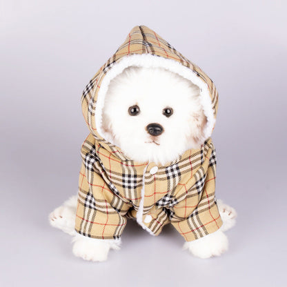 Plaid Hooded Dog Sweater