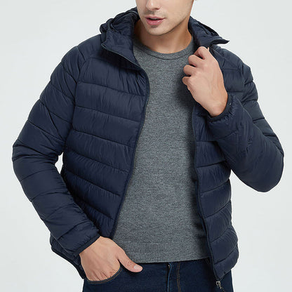 Men's Lightweight Zip Jacket, Hooded or Stand Collar