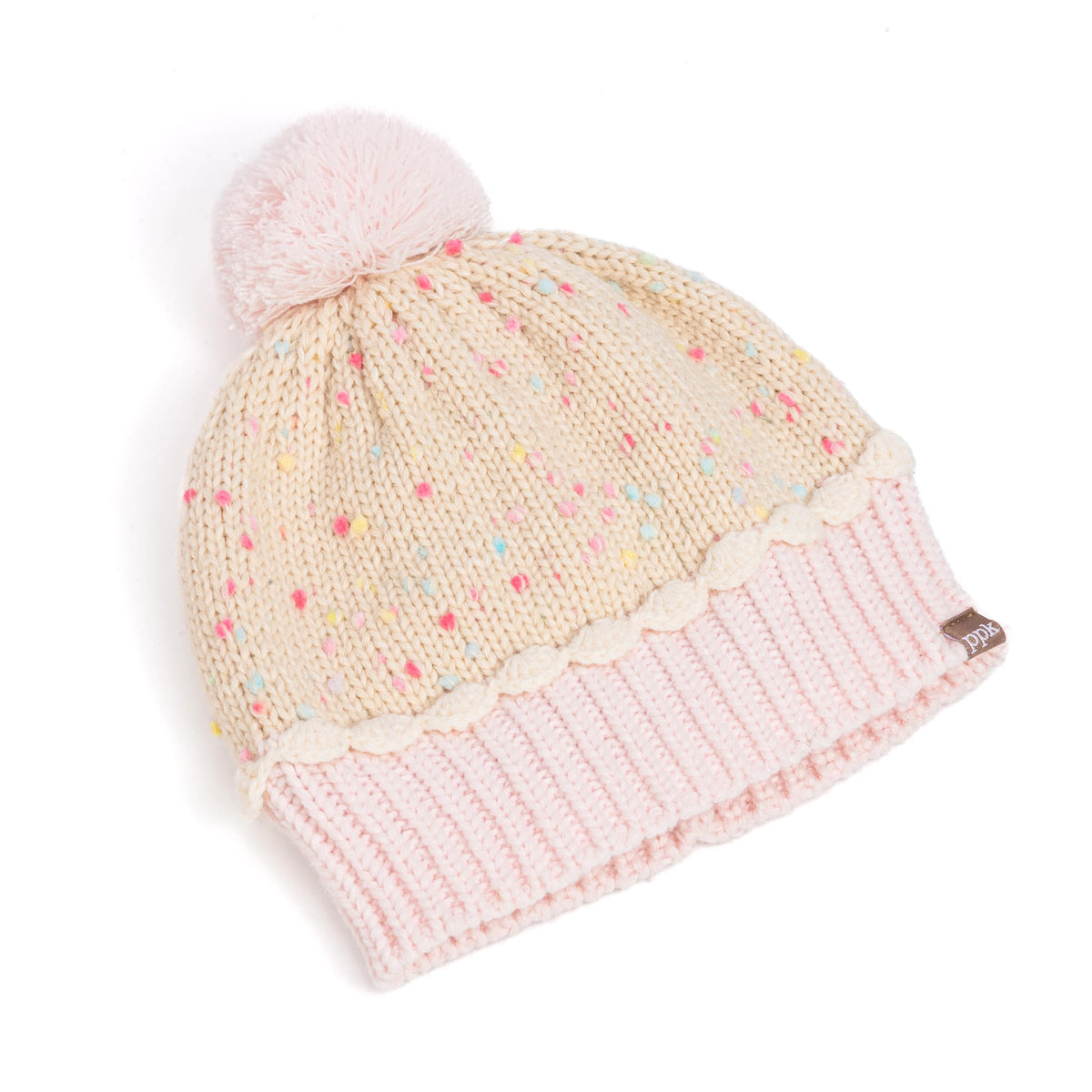 Cupcake Knit Beanie for Kids, Fleece Lined