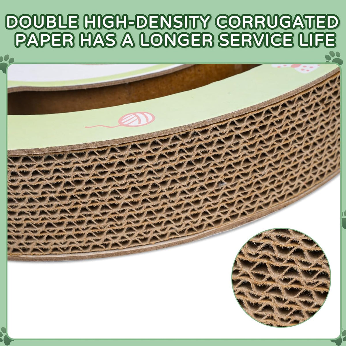 Round Cardboard Cat Scratcher with Ball Track