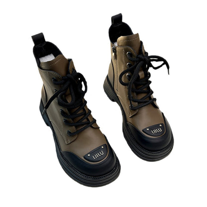 Women's Platform Fleece Biker Booties
