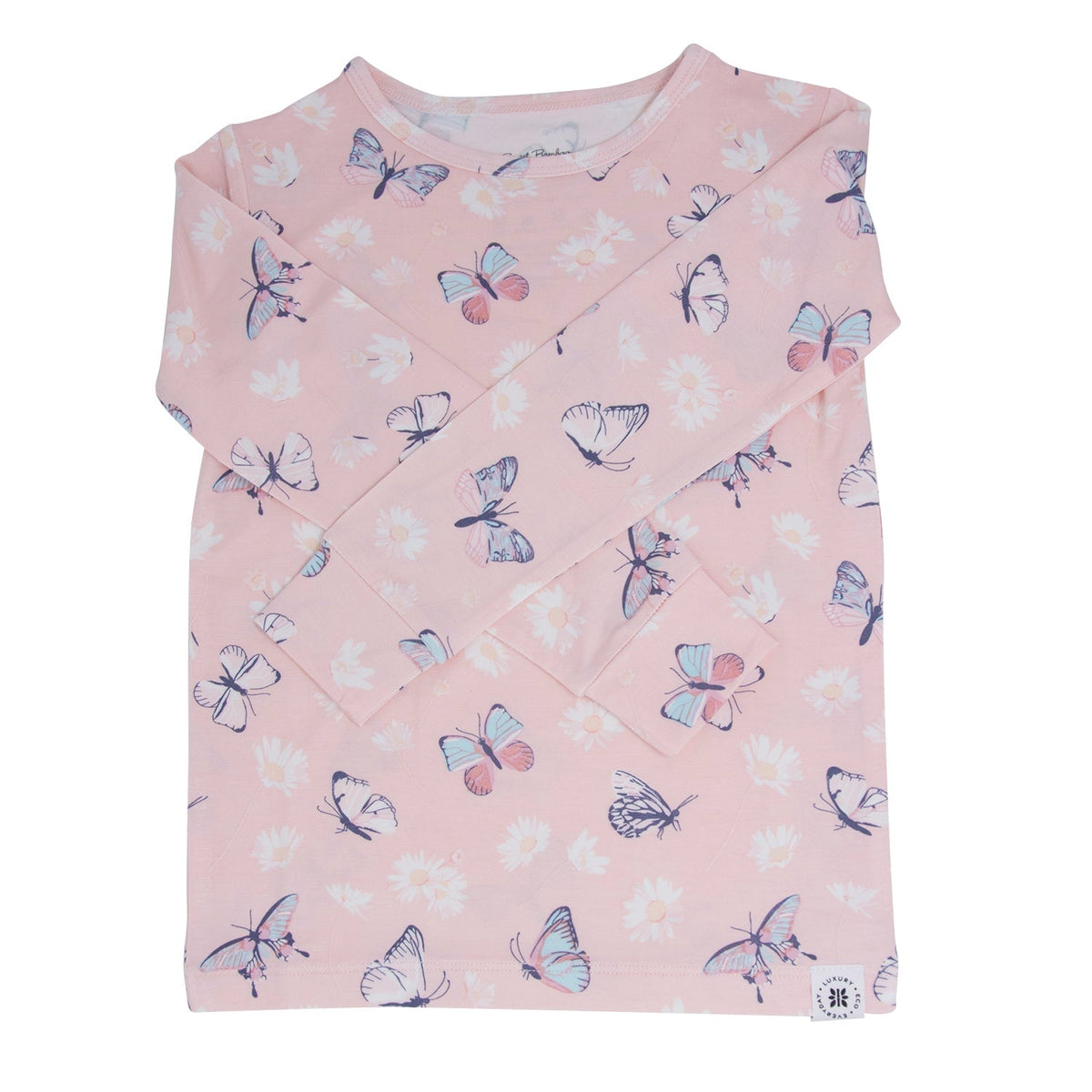 Pink Butterfly Daisy Pajama Set